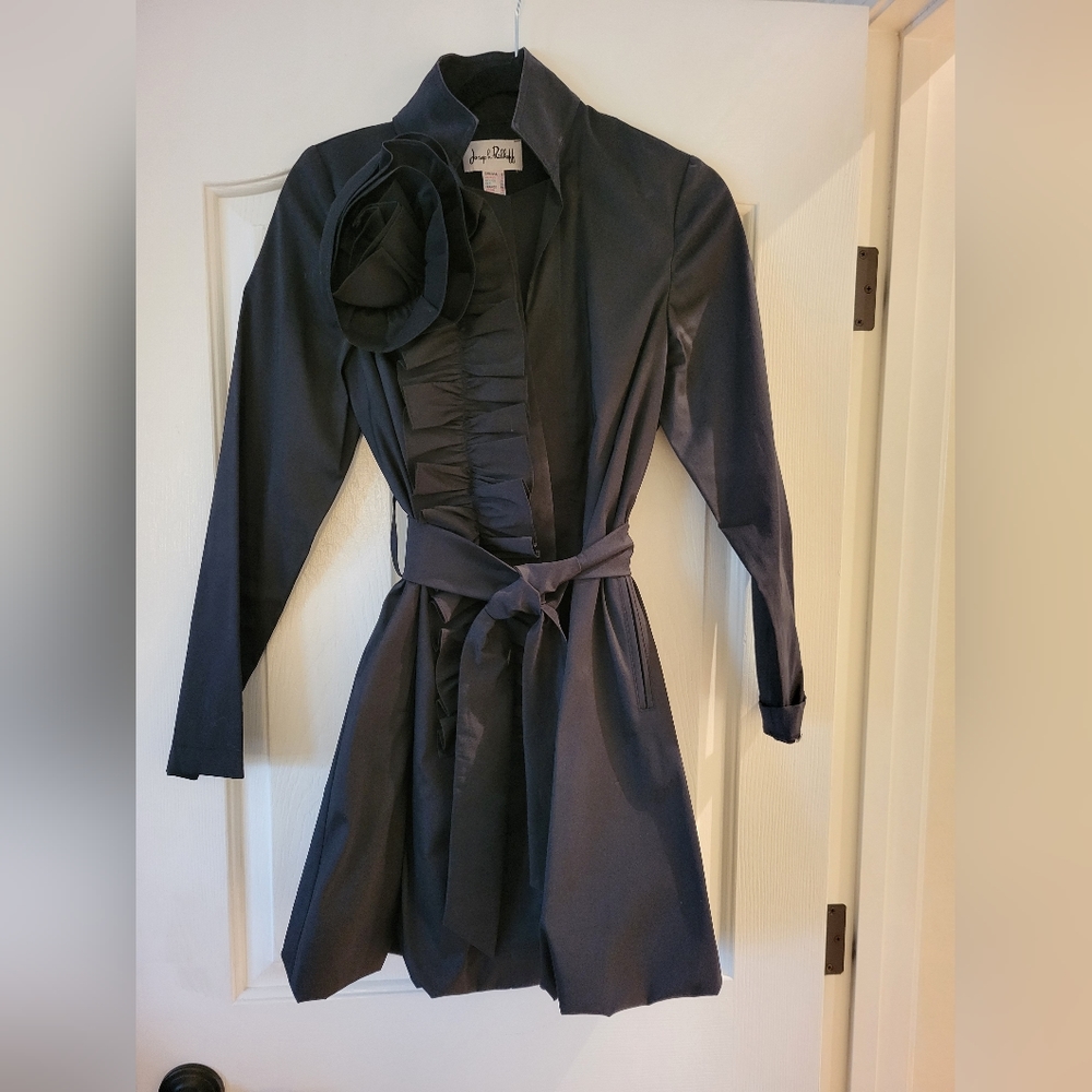 BLACK l/s nylon long bubble jkt